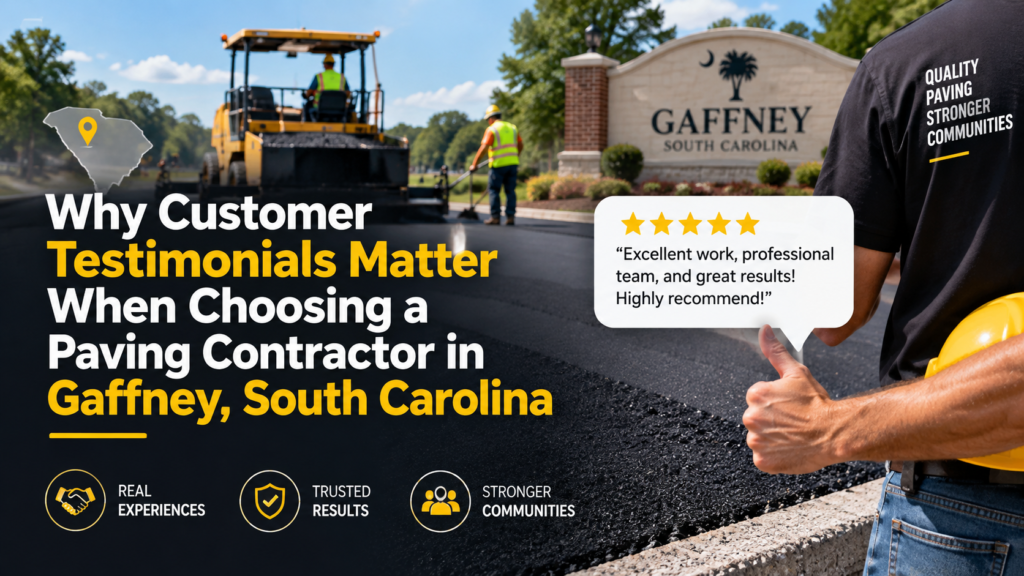 Why Customer Testimonials Matter When Choosing a Paving Contractor in Gaffney, South Carolina